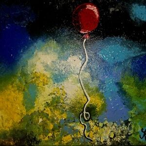 Vibrant Red Balloon Canvas Art